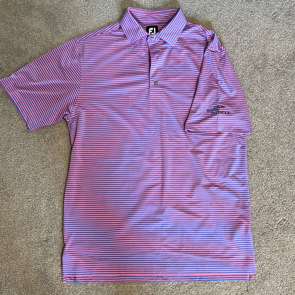 FootJoy blue and pink striped polo. Like new